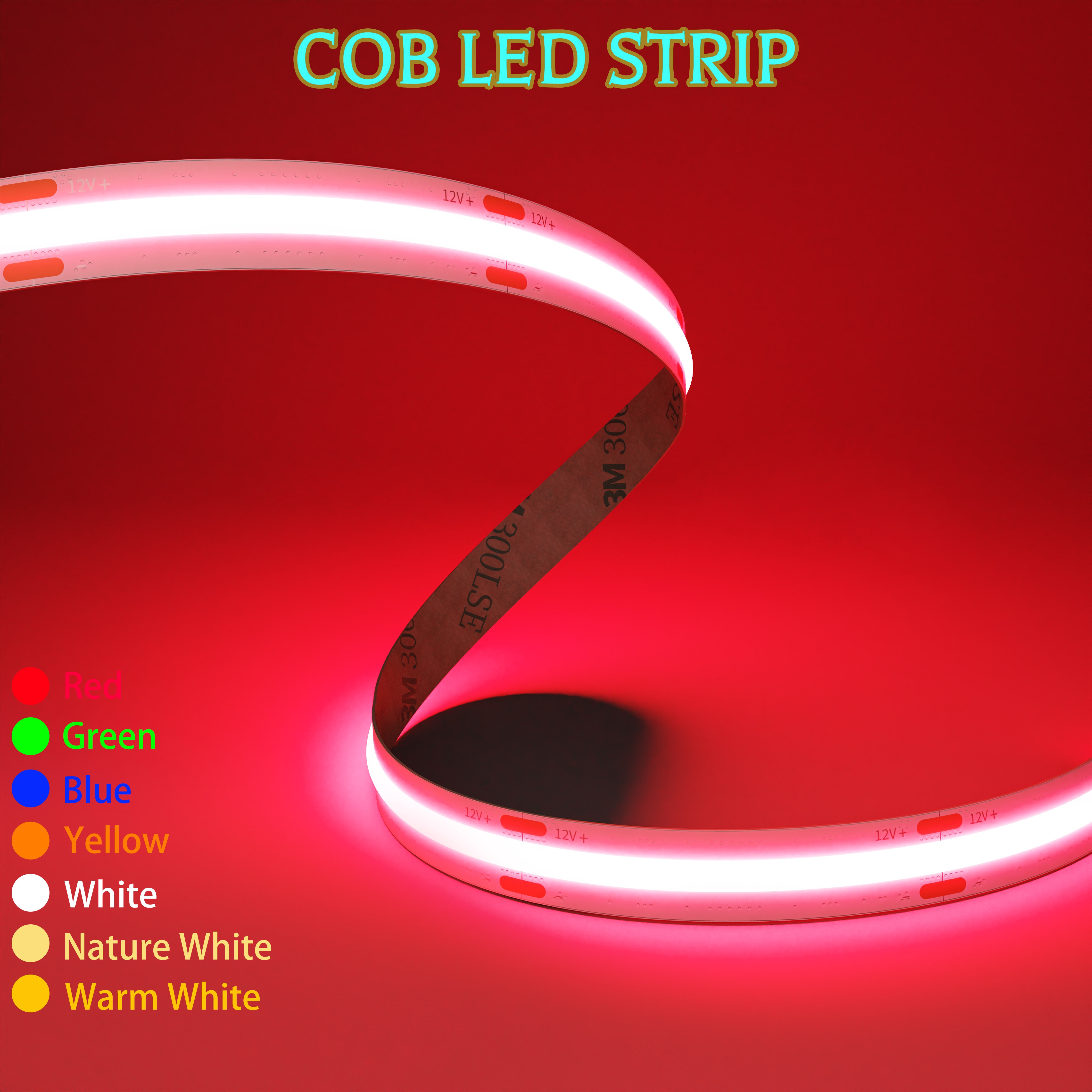 COB LED Ʈ Ʈ е  ,  ,  õ ȭƮ, , , ׸ , DC12, 24V, 480, 528LED/m